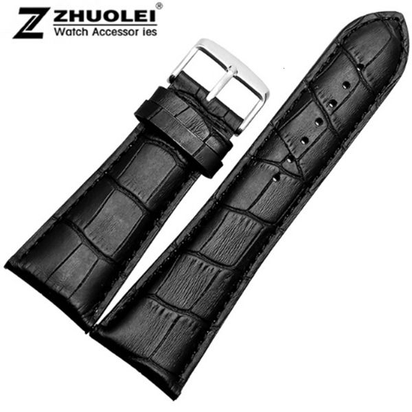 

watch bands strap 2m 24mm 26mm 28mm big width black brown mens alligator genuine leather strap band bracelets 230426