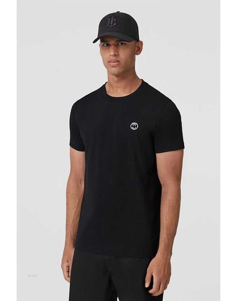 

designer men's t-shirts cotton round neck black and white classic multi style wrinkle resistant breathable summer fashion casual embroi, White;black