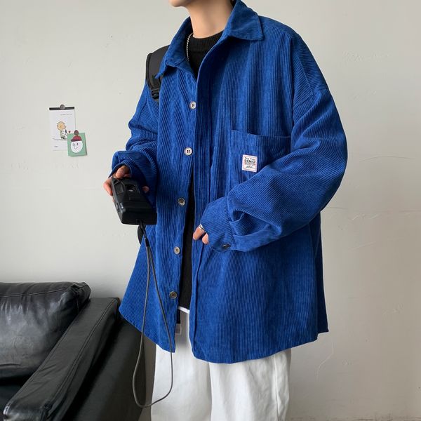 

men's casual shirts corduroy for clothing harajuku black korean style long sleeve vintage clothes streetwear 3xl 2023 230426, White;black