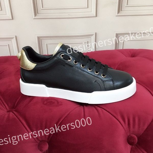 

luxury casual shoes vintage shoes leather lace-up sports men's shoes fashion small white shoes women, Black