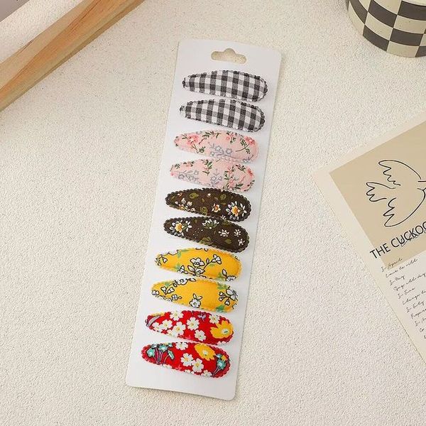 

cute floral printed baby snap hair drop clips lace embroidered hair clips hairpins cotton dot spot bb barrette girls, Slivery;white