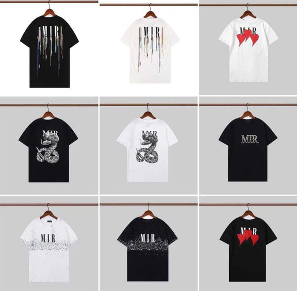 

mens t shirts printed amiiri designer fashion womens t-shirt cotton casual tees short sleeve luxury graphic tee streetwear tshirts v1, White;black