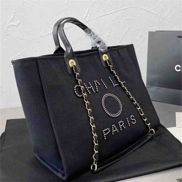 

70% off fashion luxury women's classic canvas beach bag large capacity small chain packs big handbags bjvq