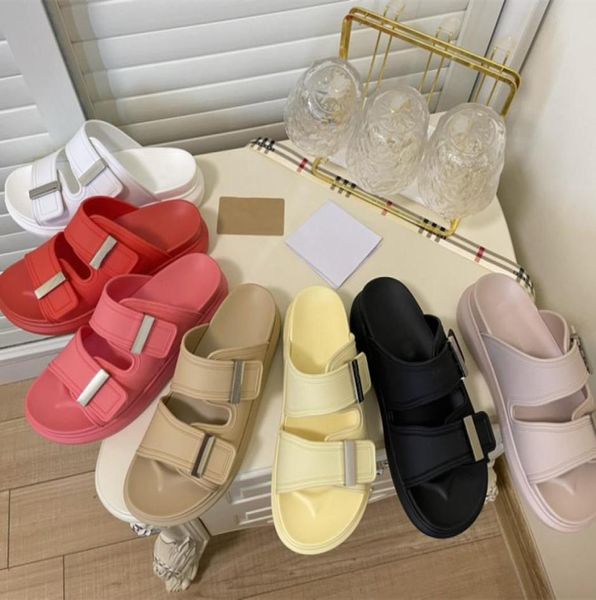 

alexander hybrid womens slipper sliders mc slippers oversized rubber pool slide platform sandal buckle woman sandals summer queens7046093, Black