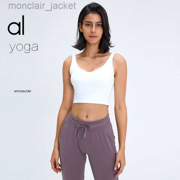 

desginer alos yoga t shirt wears oversized fitness bra vest shockproof sports bra for women, White