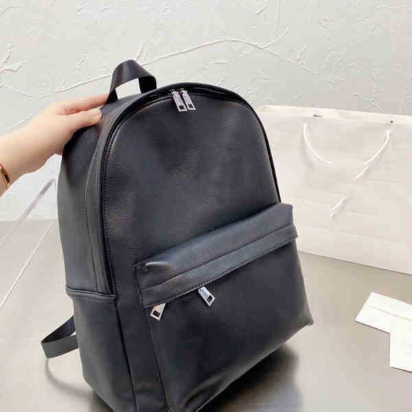 

men fashion simple casual backpack handbag shoulder leather designer brand male sports messenger 220309