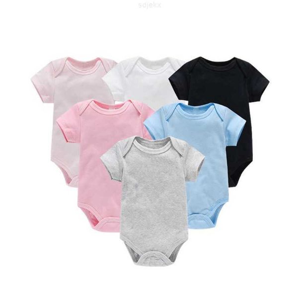 

clothing sets michley wholesale summer rompers solid clothes infant boys jumpsuits 100%cotton girls new born baby, White