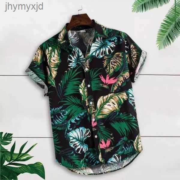 

men's t-shirts linen short sleeved shirt men summer flowers loose leisure hawaii holiday beach printed t-shirt button national stylemen, White;black