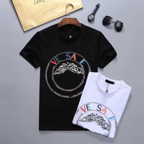 

2023 designer men's t-shirts cotton round neck black and white classic multi style wrinkle resistant and breathable summer casual lette, White;black
