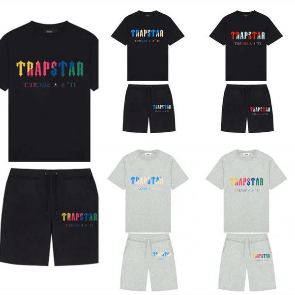 

men clothing designer tracksuit letters printed sportswear 2023 summer cotton blend outfits fashion short sleeve t shirt shorts jogging suit, Gray