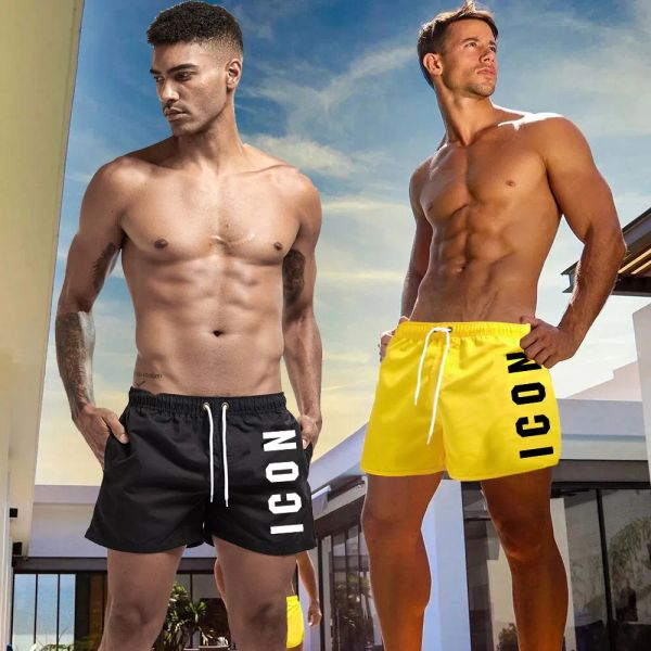 

icon dsq d3 new brand men's shorts summer swimming shorts super fashion classic luxury designer women's men's shorts casual b, White;black
