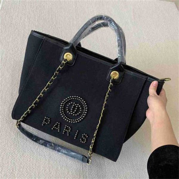 

70% off fashion luxury label pearl beach canvas bag classic big handbags ladies backpack portable large capacity n1fi