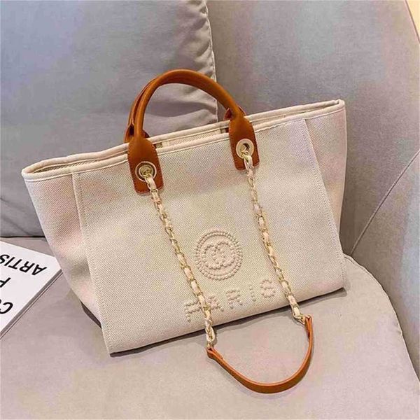 

70% off pearl label luxury beach bag fashion canvas portable large capacity classic big handbags ladies backpack i222