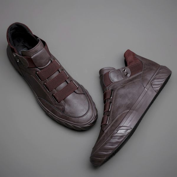 

dress shoes brand men's leather shoes korean trend comfortable loafer men shoes british fashion men high sneakers moccasins men 230427, Black