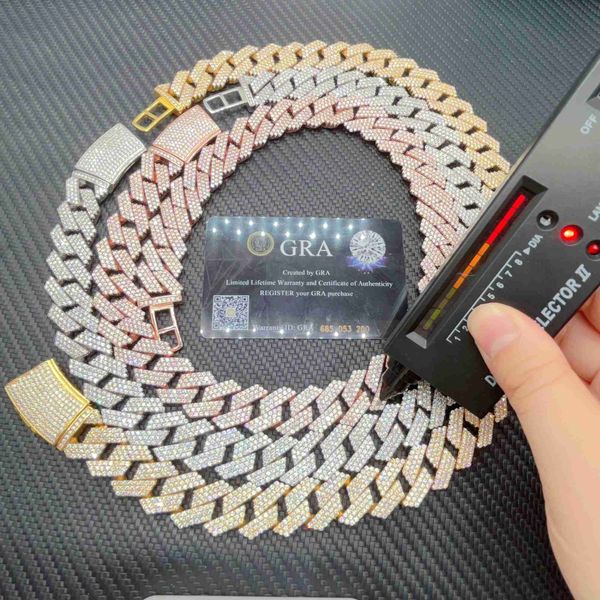 

new silver chains design for men vvs moissaite diamond 18mm miami cuban link chain