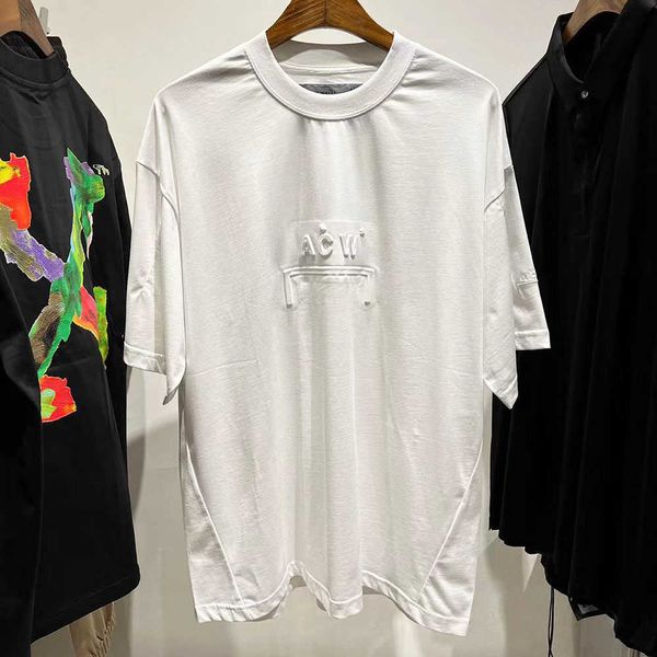

men's t-shirts 2023ss high street awc casual versatile oversized t-shirt cotton tees y2k streetwear women's cloes men's cloin, White;black