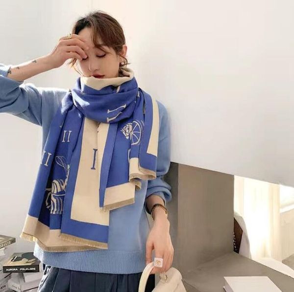 

Echarpe Scarf Hijab Six Style Letter Cashmere Designer Soft Woolen Scarf Shawl Portable Warmth Thickening Plaid Sofa Horse Fleece scarf designers