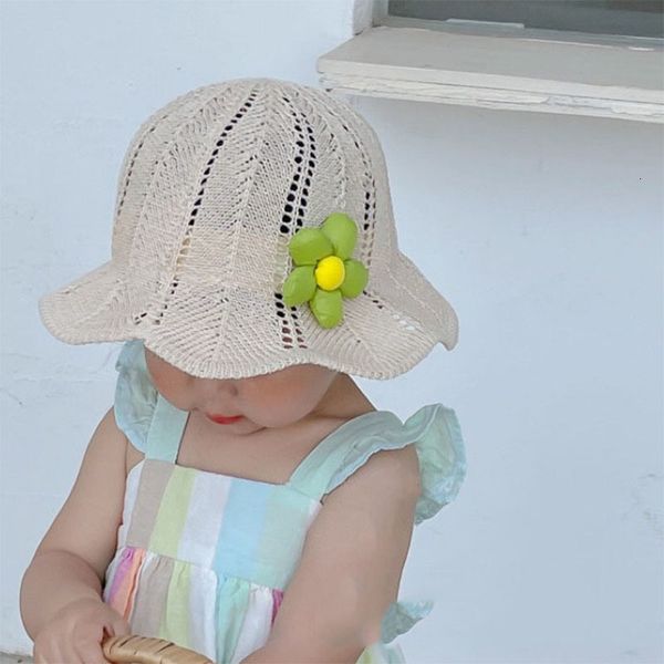 

caps hats summer flower hollow breathable girl sun visor hat 230427, Yellow