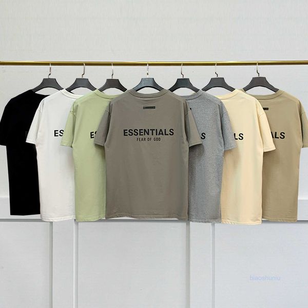 

mens man brand designer essentail fears of god tshirts tracksuit tees fog men women back print loose round neck short sleeve and women', White;black