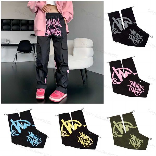 

22ss men's pants minus two cargo harajuku casual loose punk rock straight wide leg trouser streetwear pant retro street trend overalls, Black