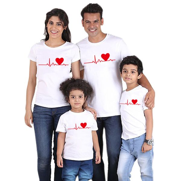 

family matching outfits family clothing sets tshirt love family matching outfits summer father mother and daughter clothes dad mother kids f, Blue