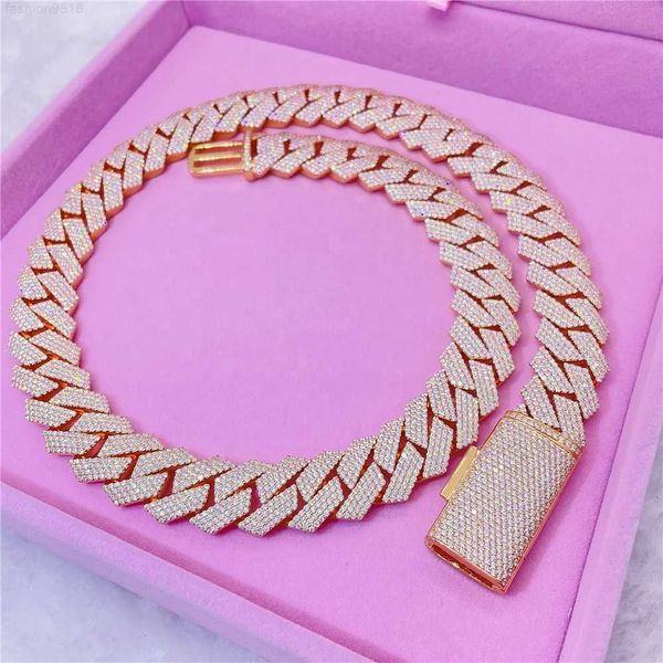 

925 sterling silver gemstone jewelry hip hop cuban chain vvs diamond moissanite cuban miami cuban chain with gra certificate