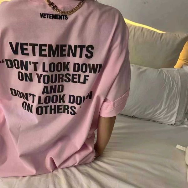 

men's t-shirts 21ss vtm men's tshirt high street loose print tshirt for men short sleeved men's clothes j230427, White;black