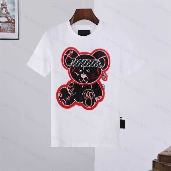 

phillip plain men designer pp skull diamond t shirt short sleeve dollar brown bear brand o-neck skulls tshirt 12 e6uf, White;black