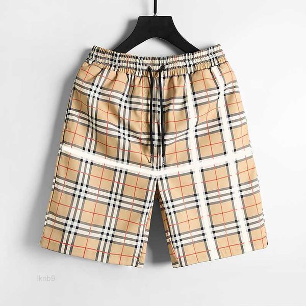 

23ss men's designer summer beach shorts fashion plaid print stripe drawstring pants loose relaxed street shorts m-3xl, White;black
