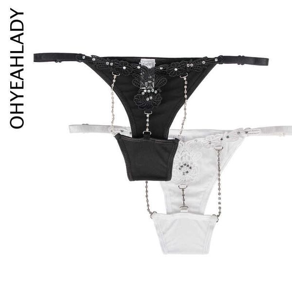 

briefs panties ohyeahlady rendas floral calcinha feminina corrente de cristal roupa interior ajustvel plus size tanga biquni personalidade l, Red;black