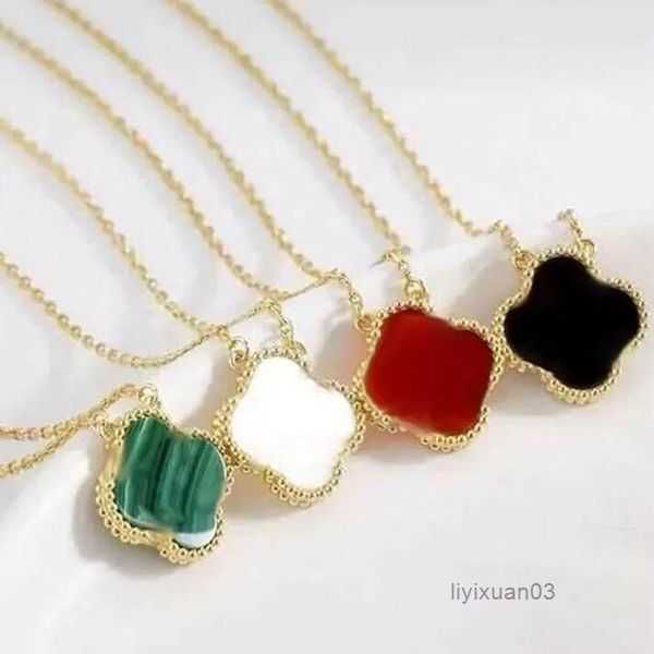 

pendant necklaces classic necklace fashion elegant clover gift for woman jewelry highly quality 12 color with box need extra cost 5 zeax, Silver