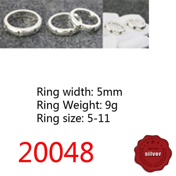 

20048 s925 sterling silver ring round cross flower letter punk hip hop network red personalized simple couple style lover gift