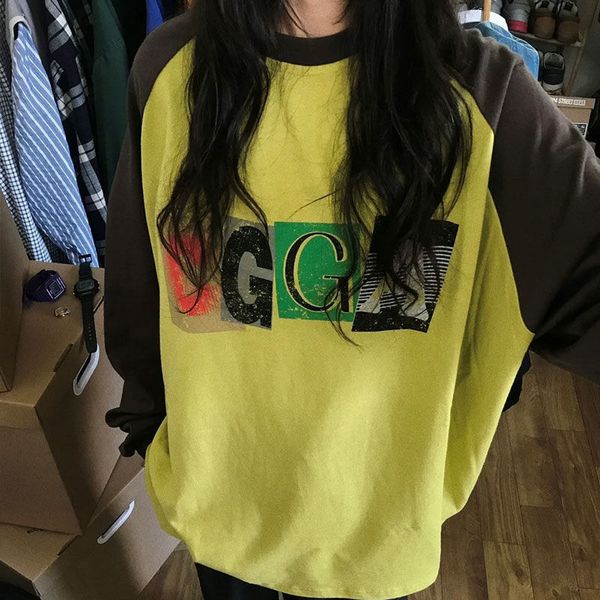 

women's t-shirt houzhou vintage long sleeve tshirt y2k streetwear women oversized aesthetic tee hippie autumn fashion basic t-shirts kp, White