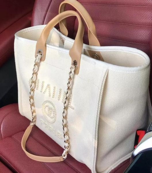 

women luxury handbags designer beach bag fashion knitting purse shoulder large tote with chain canvas shopping bag