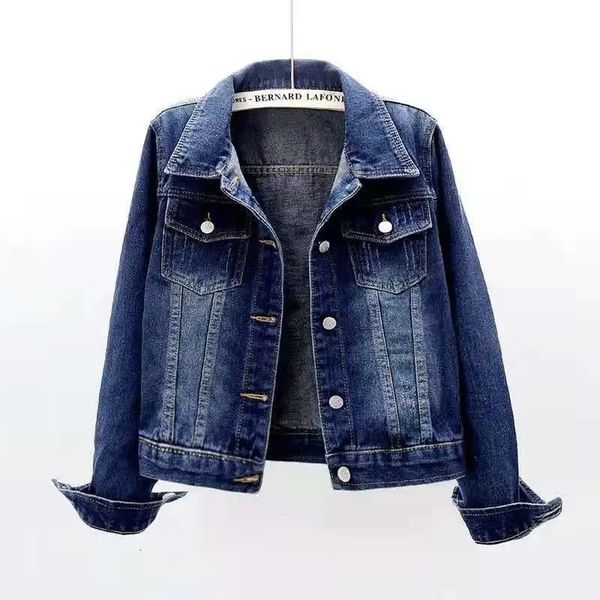 

women's jackets spring autumn denim jacket women casual blue short vintage casaco feminino three quarter sleeve jaqueta feminina jeans, Black;brown