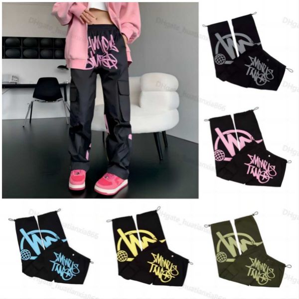 

2023 minus two cargo pants harajuku casual loose punk rock straight wide leg trouser streetwear y2k retro street trend overalls pm6, Black