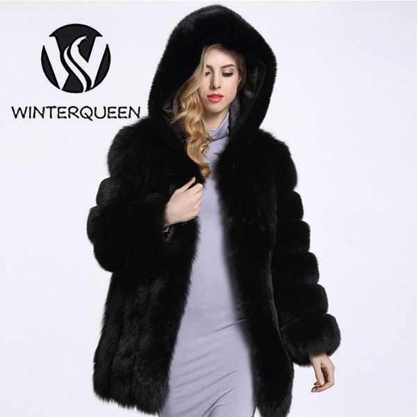 

fur natural fox coat winter warm fur coat genuine real fur ladies mid length fur jacket, Black