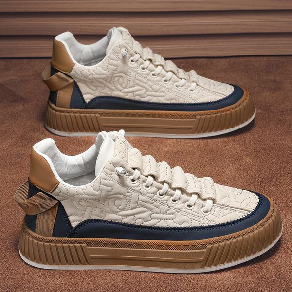 

dress shoes men chunky sneakers running fashion light non-slip male platform thick sole casual board man vulcanize 230426, Black