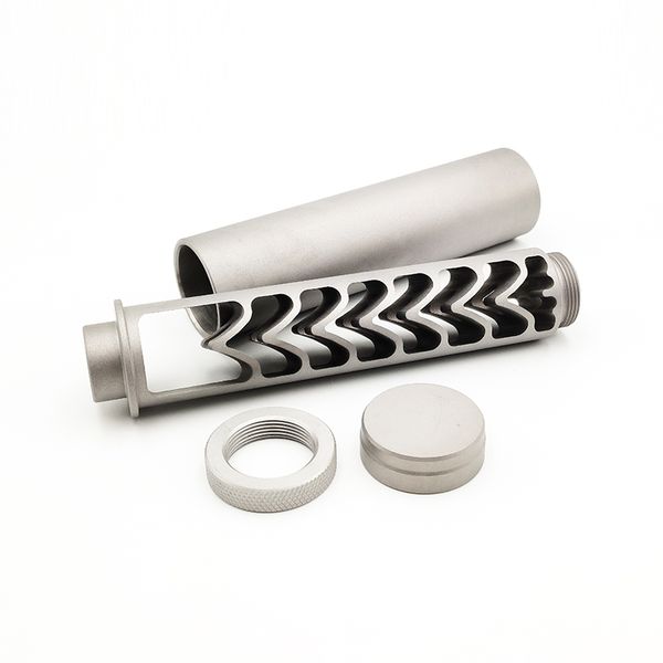 

6inch titanium monocore solvent trap 1.37"od 1/2"x28 5/8"x24 single core baffle inline 10mm hole