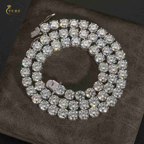 

selling pass diamond tester d color vvs clarify moissanite diamond cluster tennis chain necklace for women, Silver