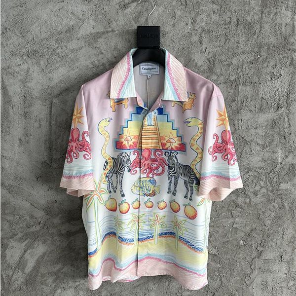 

shirt men women 1 quality hawaii beach silk shirts, White;black