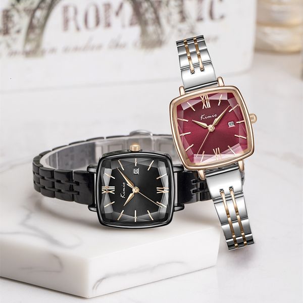 

women s watches kimio jam tangan wanita modis persegi kedap air kuarsa jepang pergerakan tali mewah baja tahan karat 230427, Slivery;golden