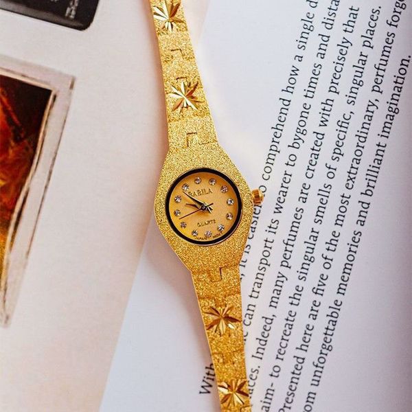 

women s watches jam tangan wanita baru emas 24k jinsha modis kedap air tak terhapuskan kasual untuk pacar 230427, Slivery;golden
