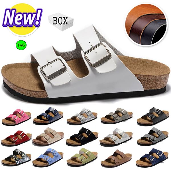 

birk's boken style summer beach leather suede slipper flip flops sandals women men color casual slides shoes flat block heel sandals fl, Black