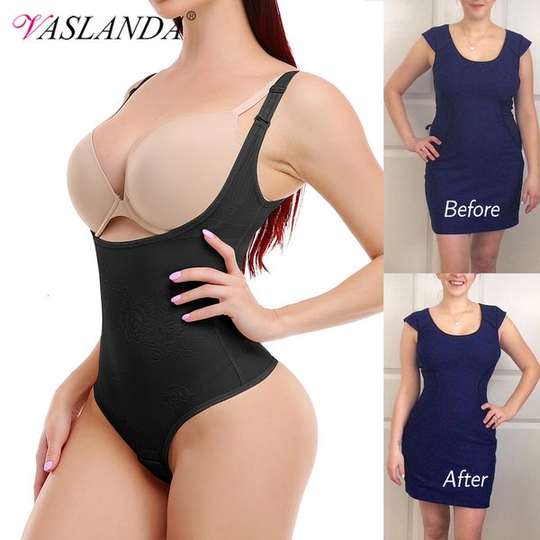 

women's shapers women shapewear bodysuit thong panty body shaper waist trainer corrective underwear tummy control fajas colombianas 230, Black;white