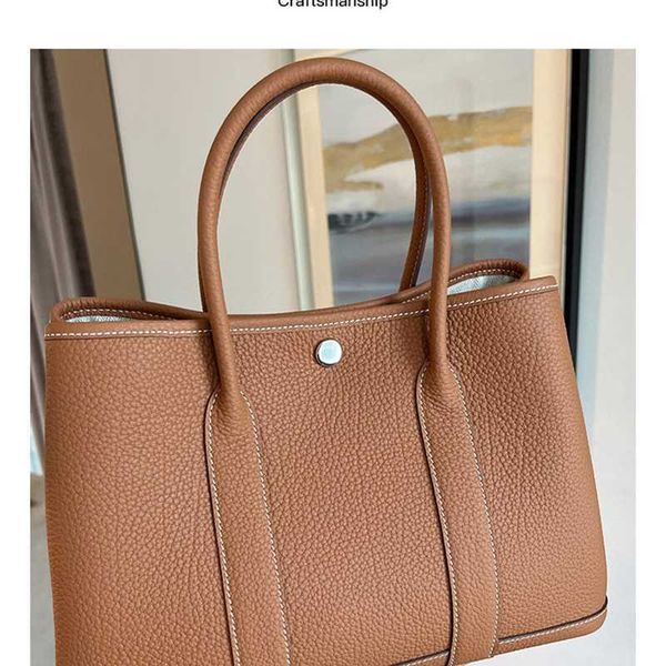 

designer totes garden party bag with premium feel tote bag women's genuine leather h family handbag lychee grain cowhide large capacity