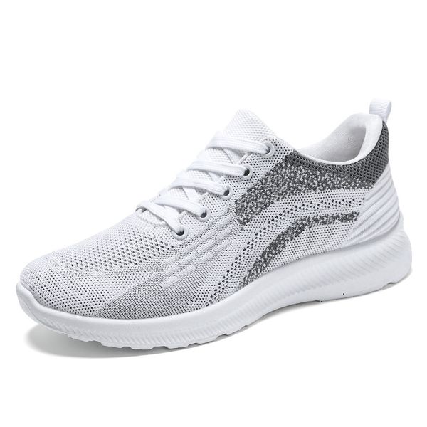 

men's running shoes are lightweight and comfortable.with lightweight shock absorption2 white black and grey outdoor sports shoes for me
