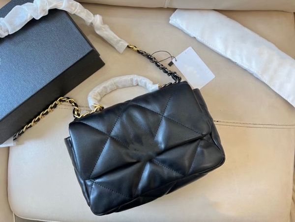 

designer bag ladies handbag luxury tote bag cc brand double chain bag cover type pure sheepskin metal hardware logo rotating small cross-bod