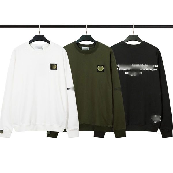 

2023 men's hoodies sweatshirts stone jumpers fashion mens clothing letter embroidery long sleeve pullover man women designer cotton spo, Black