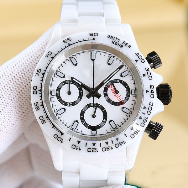 

watch mens watches quartz movement wristwatch sapphire wristwatches fashion watch ceramic strap green watch, Slivery;brown